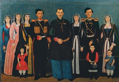 N.E. Mukhran-Batoni met familie, 1862 door Iranian School